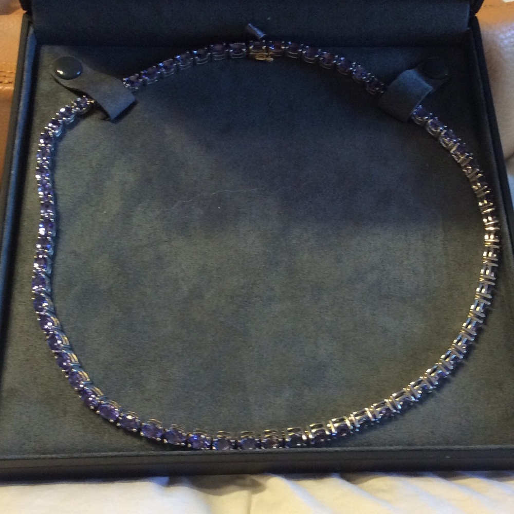 Natural Tanzanite Tennis Necklace
