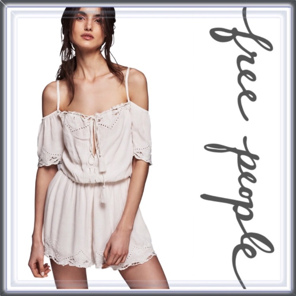 NWT Free People Off Shoulder Romance Romper Size M