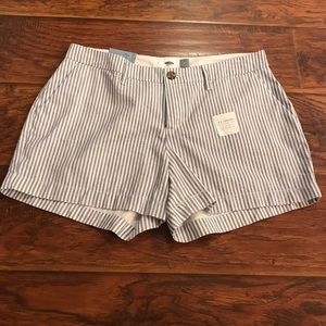 Blue and white striped shorts