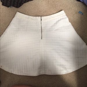 Textured Flowy White Skirt