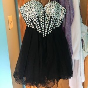 Black Strapless Homecoming Dress
