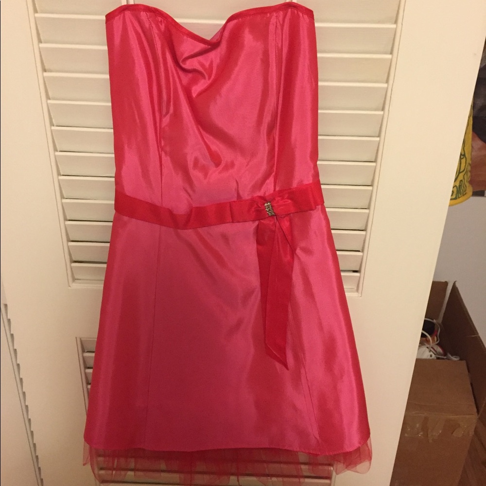Hot pink prom dress