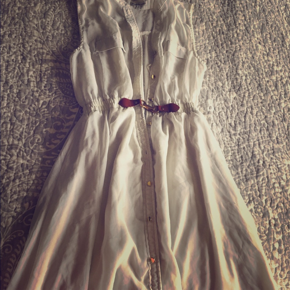 White button up collared dress!