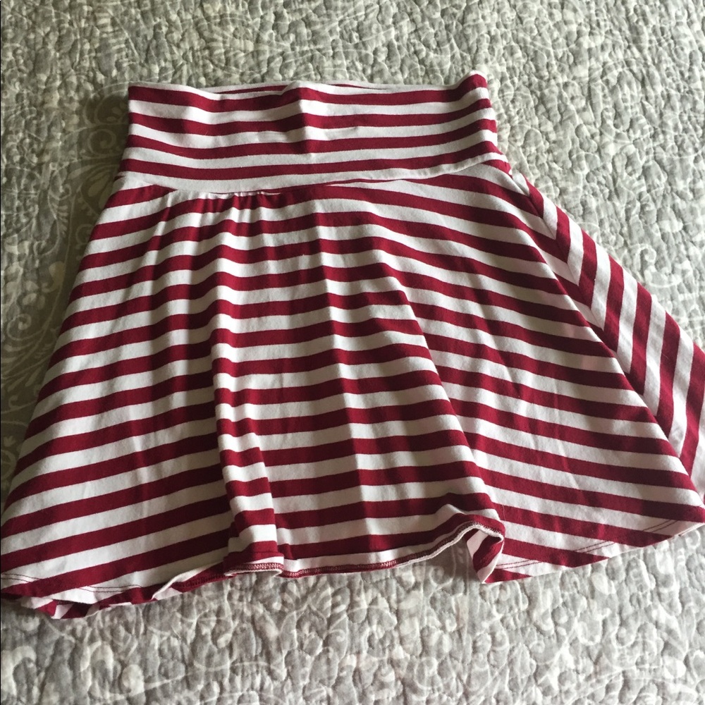 Red and white stripped skirt!