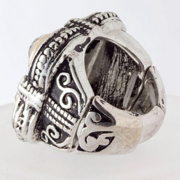 Ring 4 Square of Bold Beautiful Shine Silver - Picture 2 of 2