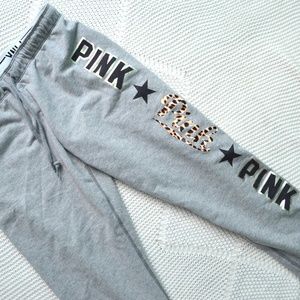 VS PINK Leopard Print Jogger Sweatpants