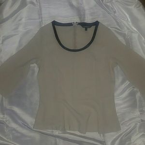 Beige Peplum Blouse