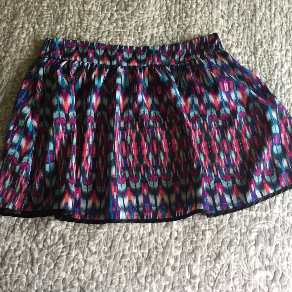 Colorful satin skirt