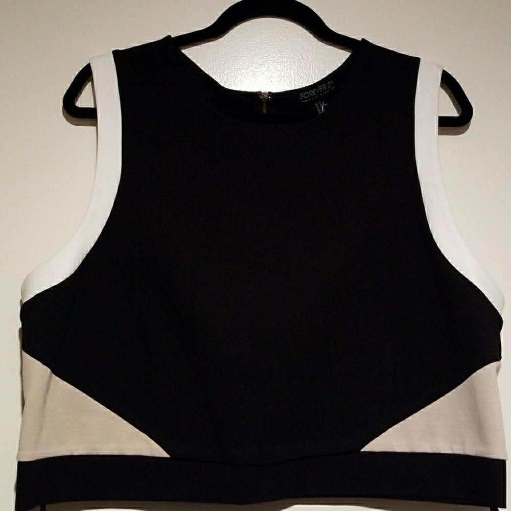 Color Block Crop Top