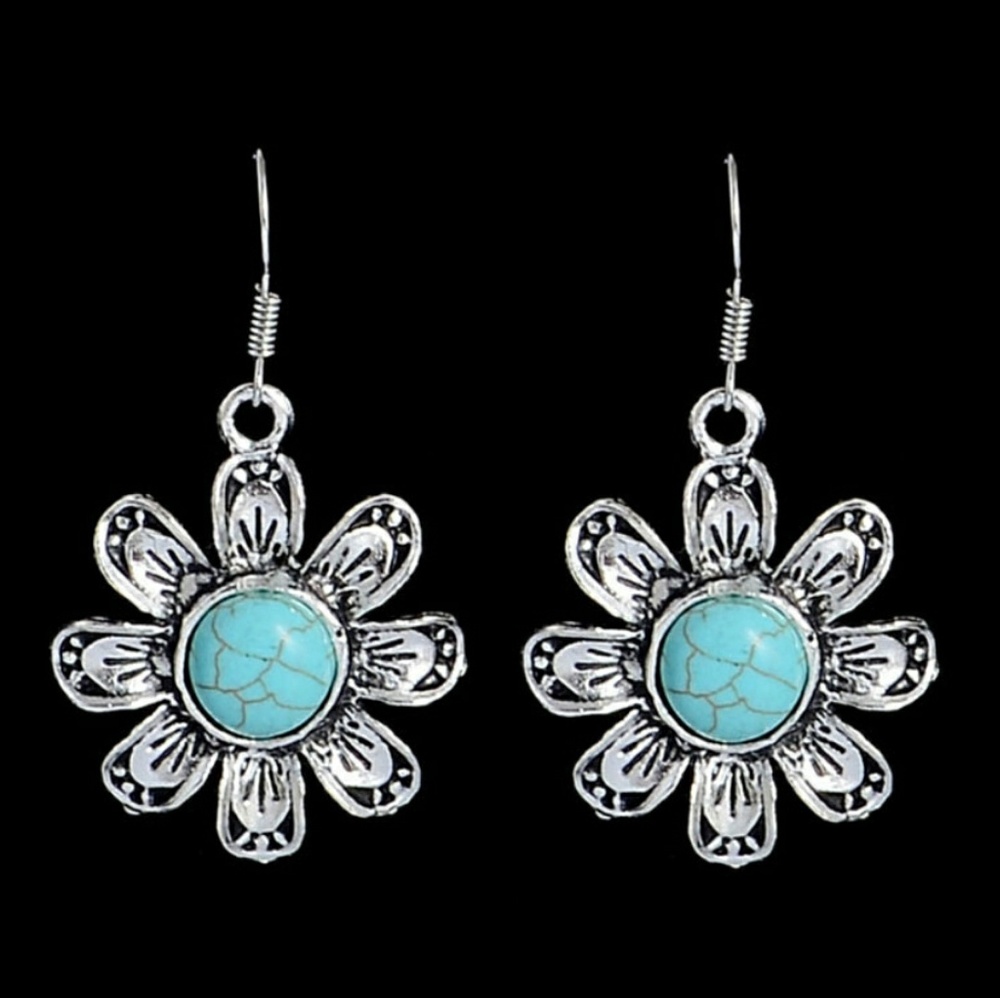 Turquoise Flower Earrings