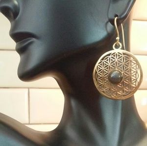Tourmaline Flower of Life Earrings