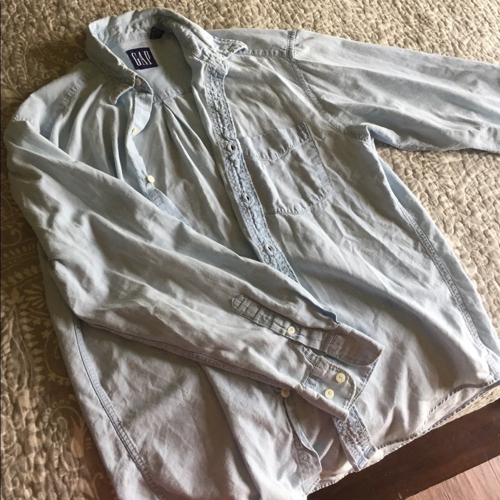 Light denim colored button up