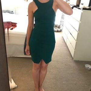 Dark green form fitting Zara dress
