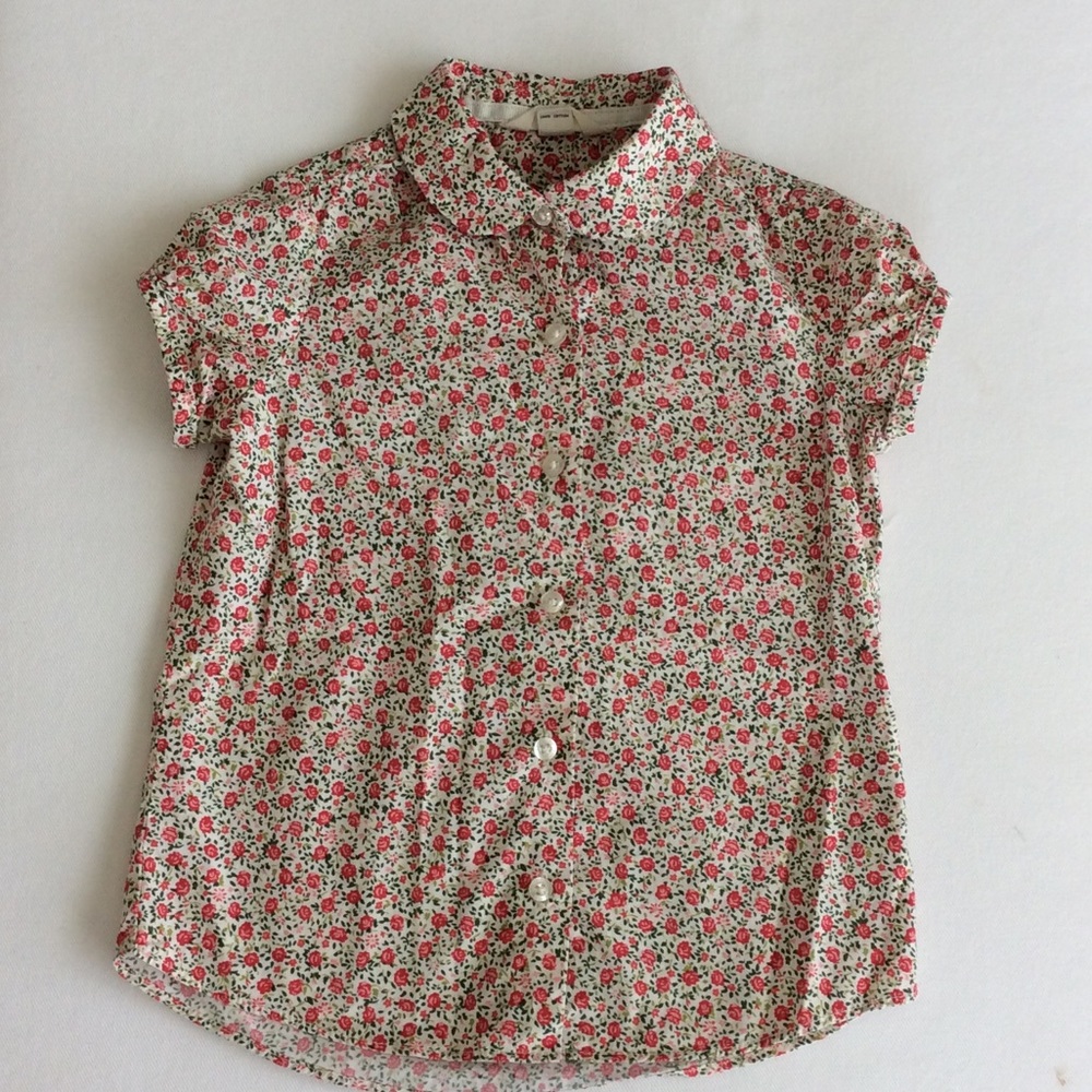 Lands' End Kids floral button down shirt