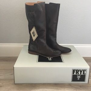 Frye paige buckle brown boot
