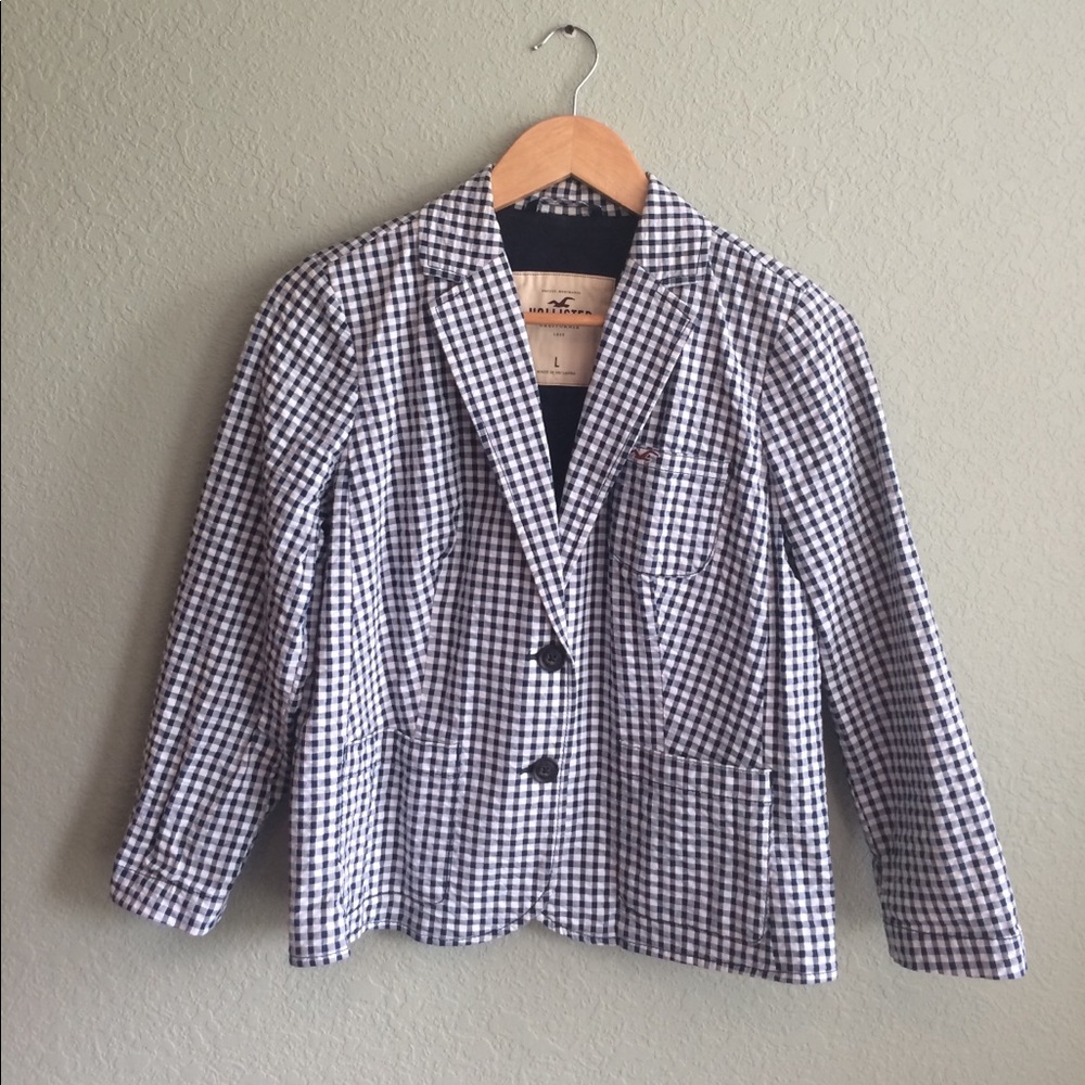 Blue and white blazer