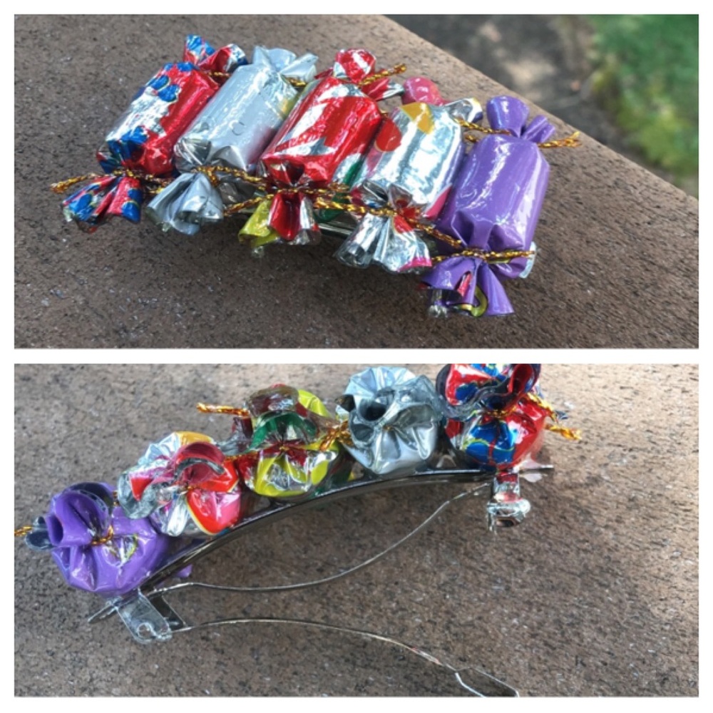 Handcrafted Candy Wrapper Hair Barrette🍬