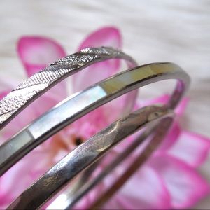 Silver-plated Bangle Set