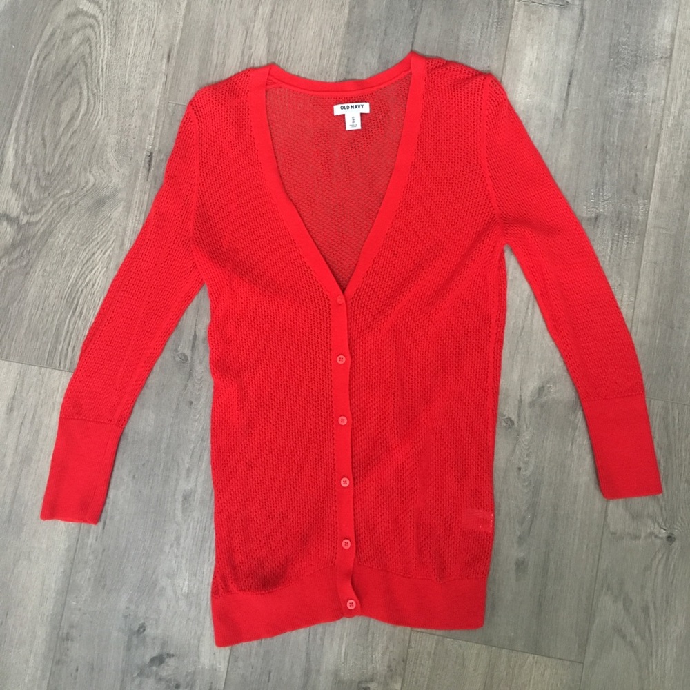 Red Old Navy 3/4 sleeve cardigan
