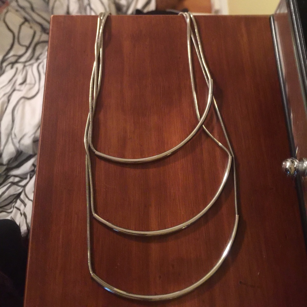 3 tier silver necklace