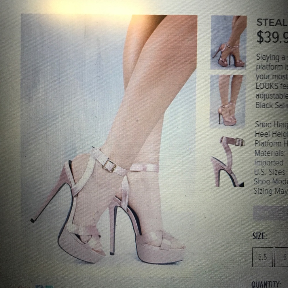 Lola Shoetique Stealing Looks- Blush Satin Shoes