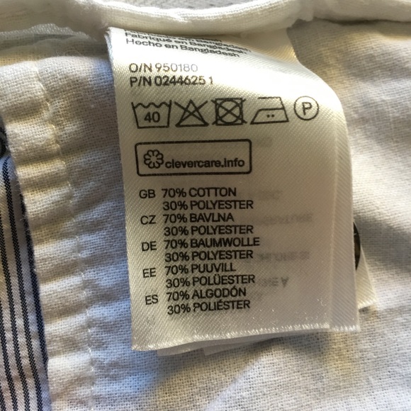 White & Navy Blue Stripe Seersucker - Picture 4 of 5