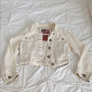 White cropped jean jacket