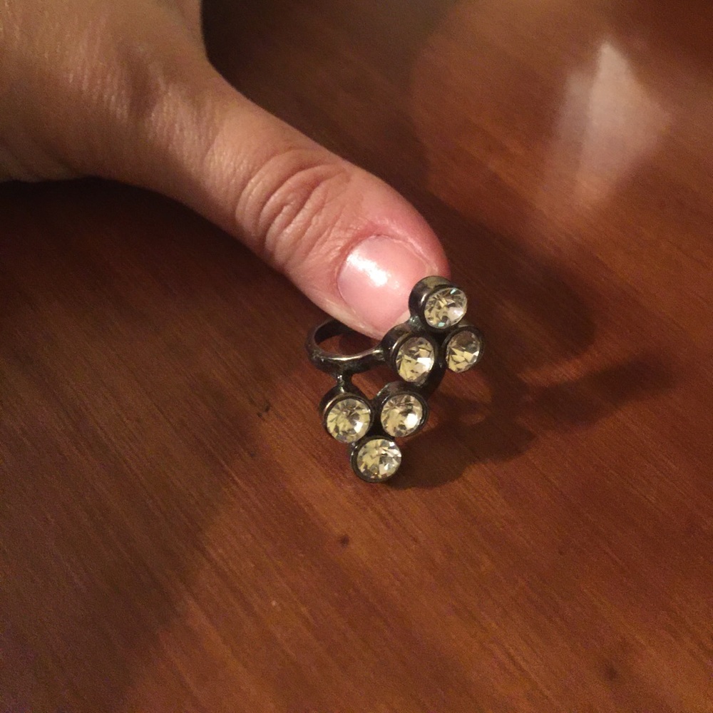 Black and stone ring