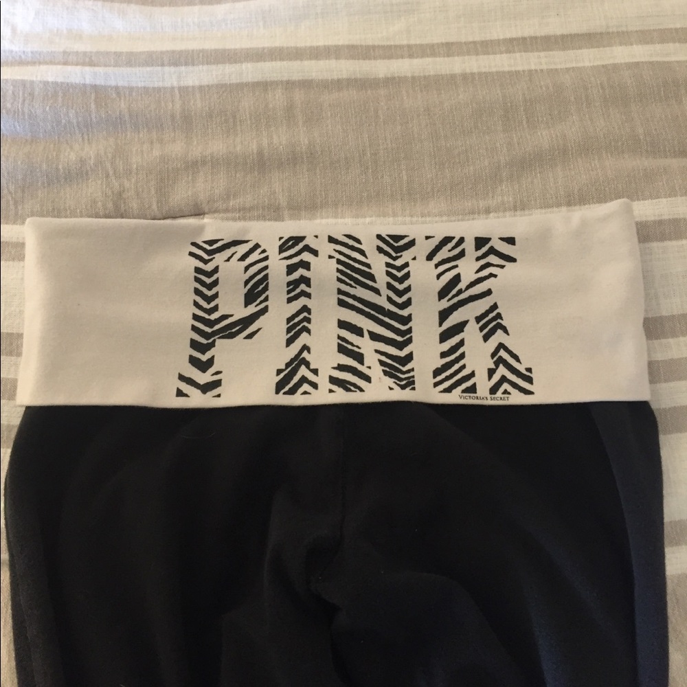 Fold-over PINK Yoga Pants
