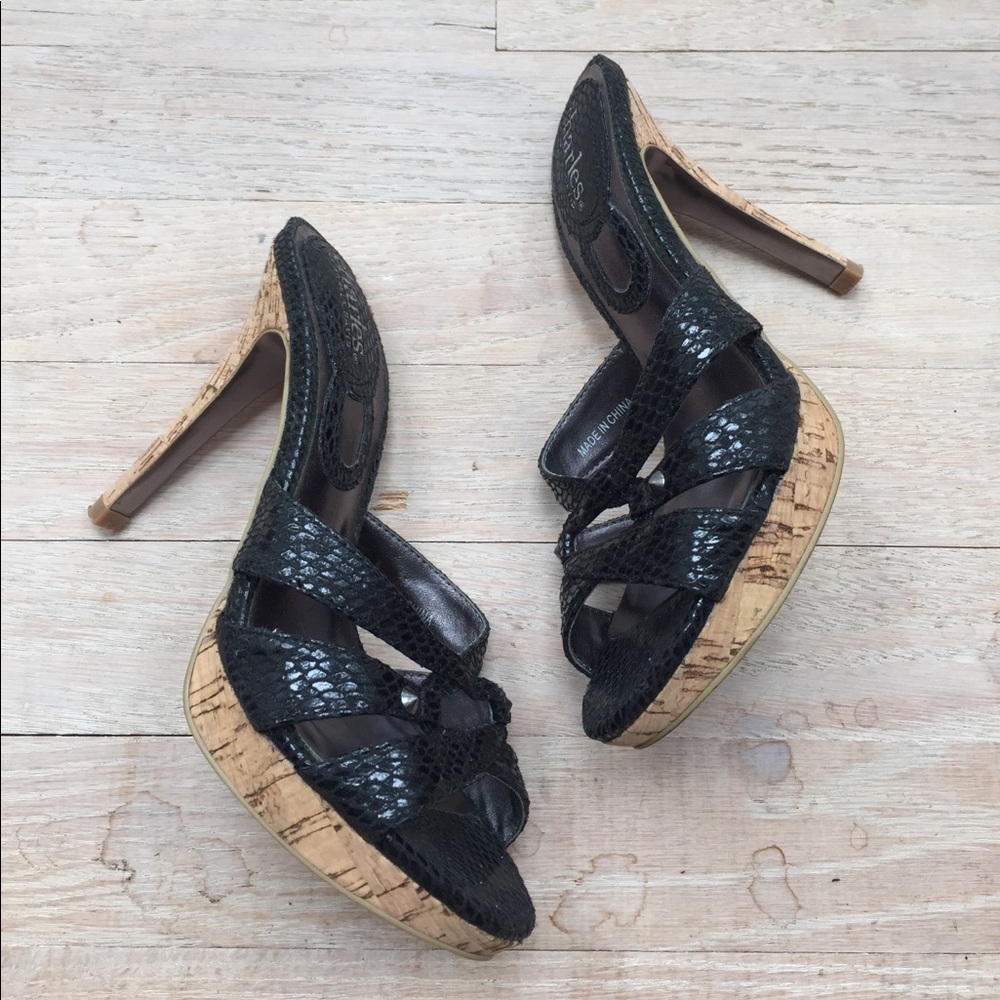 Charles by Charles David black open toe heels!