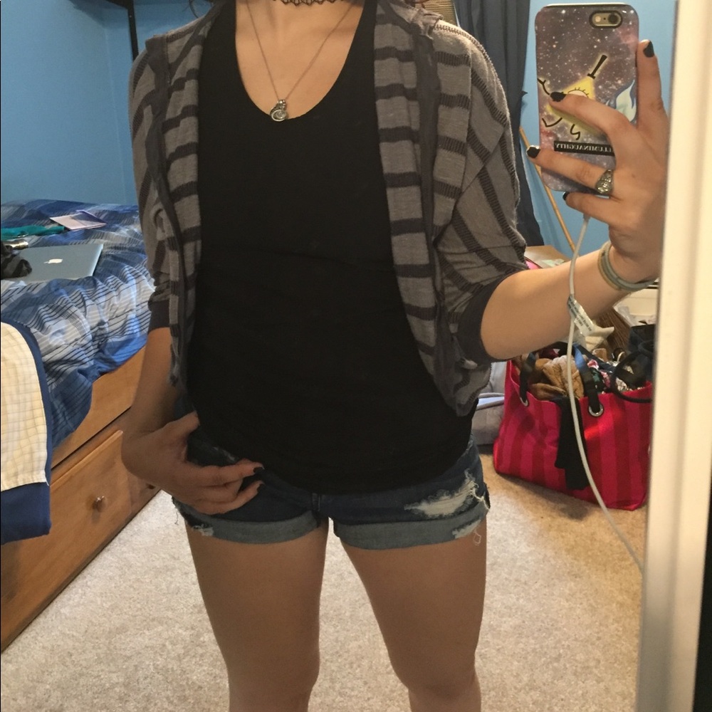 3/4 sleeve shrug with hood