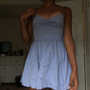 American Apparel Cross Mini Dress (Blue and White)