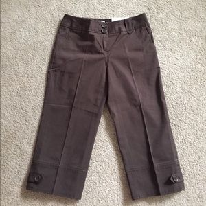 Loft, brown cropped pants NEW