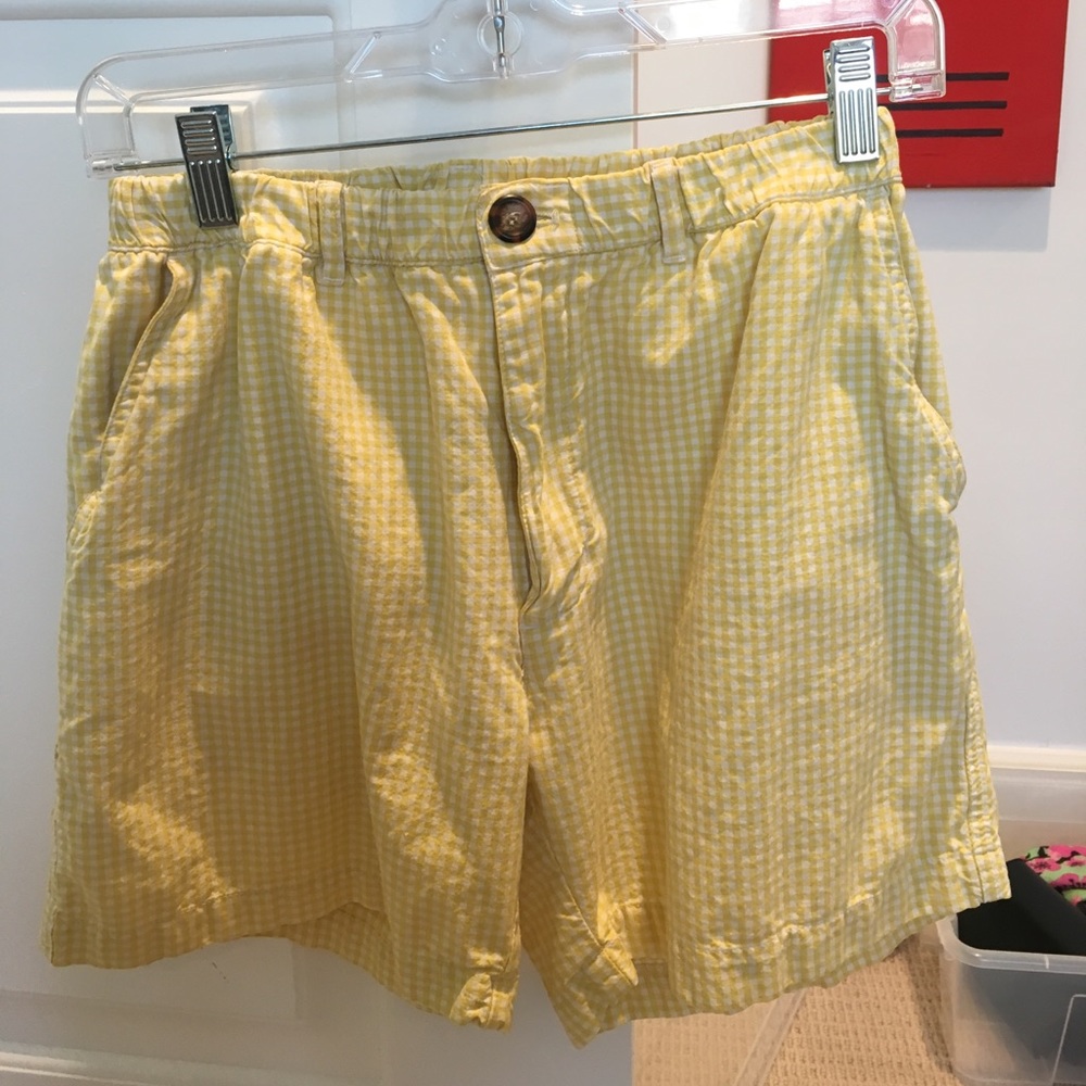 Yellow Gingham Printed Chubbies Shorts
