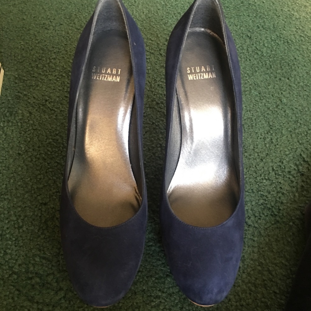 STUART WEITZMAN BLUE SUEDE PUMPS *worn TWICE, very briefly!