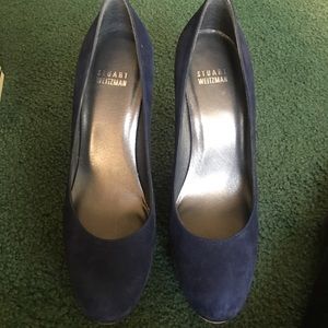 STUART WEITZMAN BLUE SUEDE PUMPS *worn TWICE!