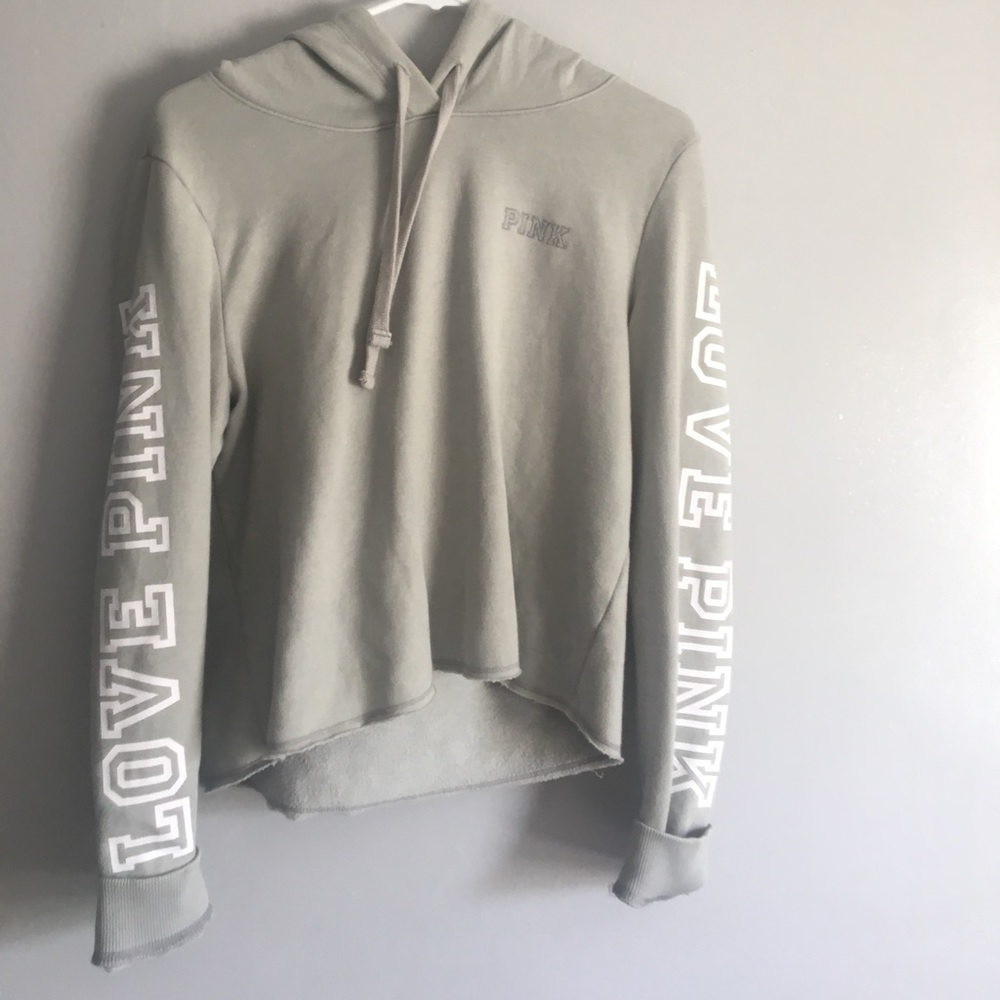 pink crop hoodie