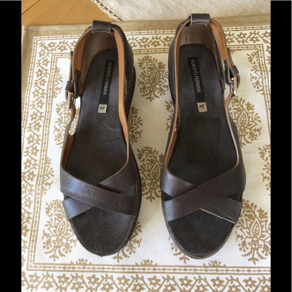 ALBERTO FERMANI FLAT SANDAL LEATHER Made in Italy
