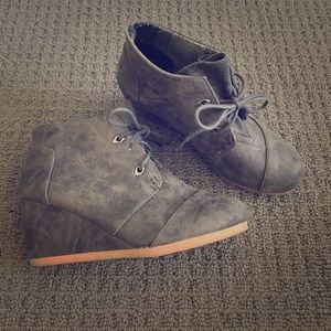 Grey wedge ankle boots