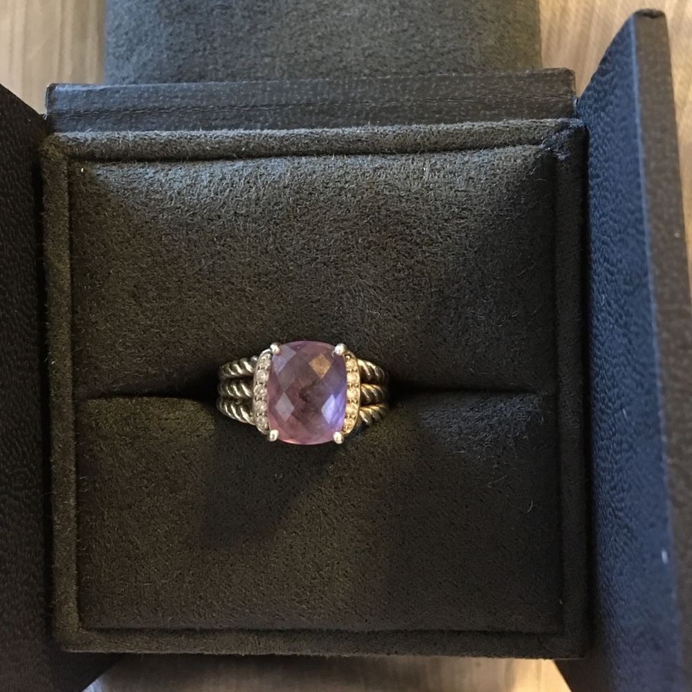 David Yurman Châtelaine Amethyst and diamond ring