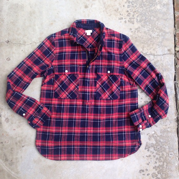 💸SOLD💸J Crew flannel buffalo check shirt Popover - Picture 3 of 6