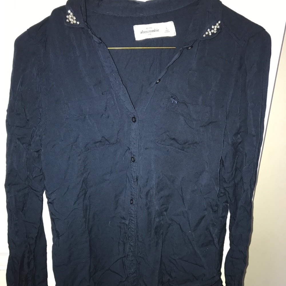 Abercrombie Navy blue long sleeve shirt