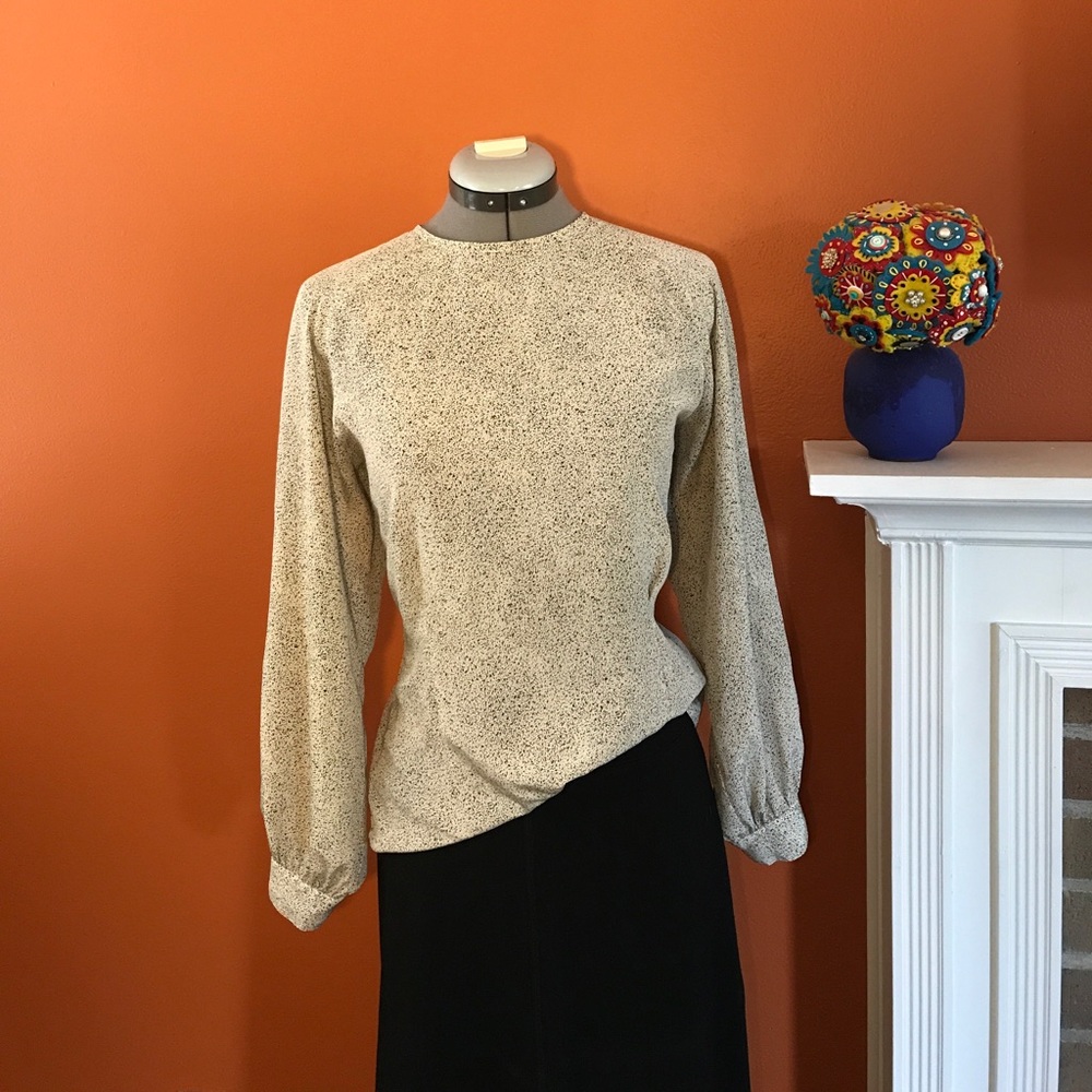 Petite button up back blouse