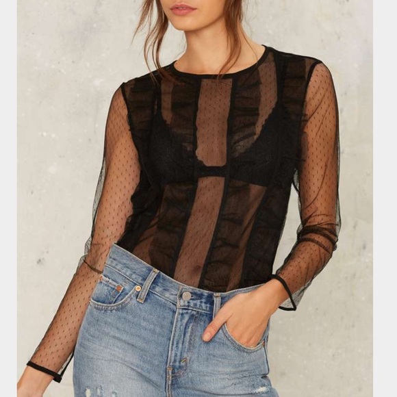 53 Nasty Gal West End Girls Lace Top - Picture 2 of 3