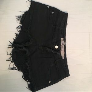 Brandy Melville black distressed jean shorts