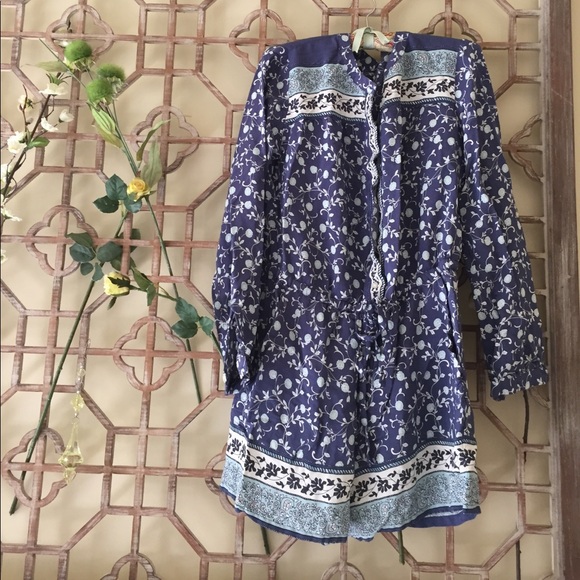 Blue printed romper with draw strings from Loft - Picture 3 of 7