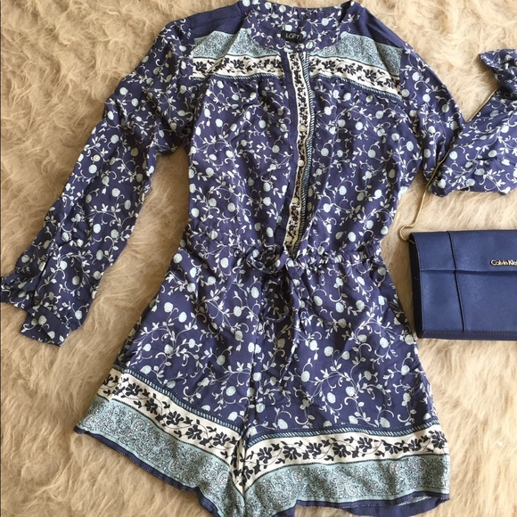 Blue printed romper with draw strings from Loft - Picture 7 of 7