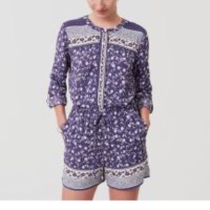 Blue printed romper with draw strings from Loft