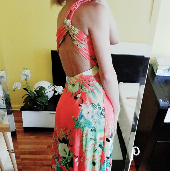 🛑SOLD🛑Floral high slit maxi dress - Picture 4 of 5