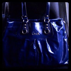 Coach Ashley Blue Patent Bag.